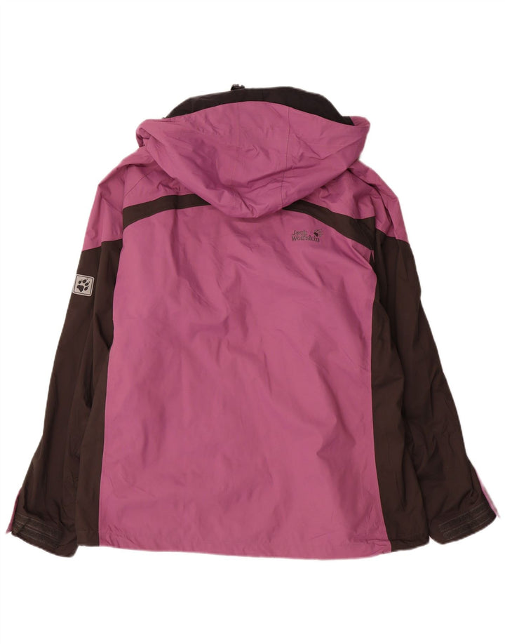 JACK WOLFSKIN Veste de pluie graphique pour femme UK 22/24 2XL Violet Colourblock