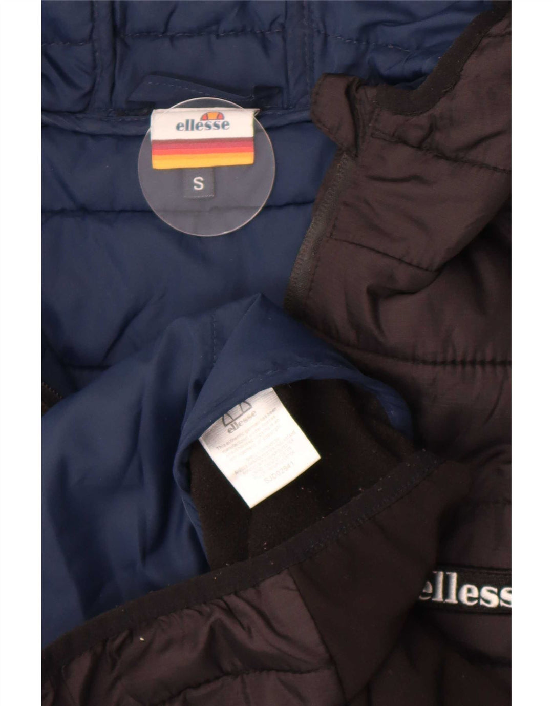 Ellesse Veste matelassée à capuche pour homme UK 36 Small Noir Nylon