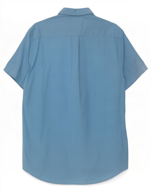 Superdry Chemise à Manches Courtes Regular Fit Homme Bleu Moyen Pied-de-Poule Coton