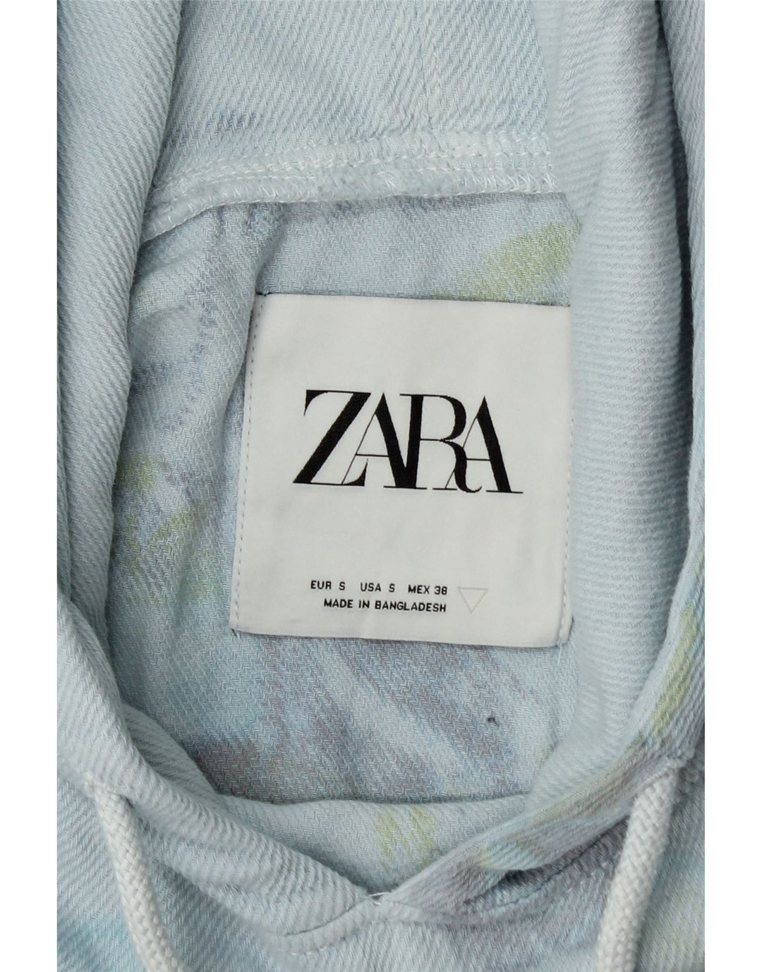 ZARA Womens Oversized Abstract Pattern Hoodie Jumper UK 10 Small Blue