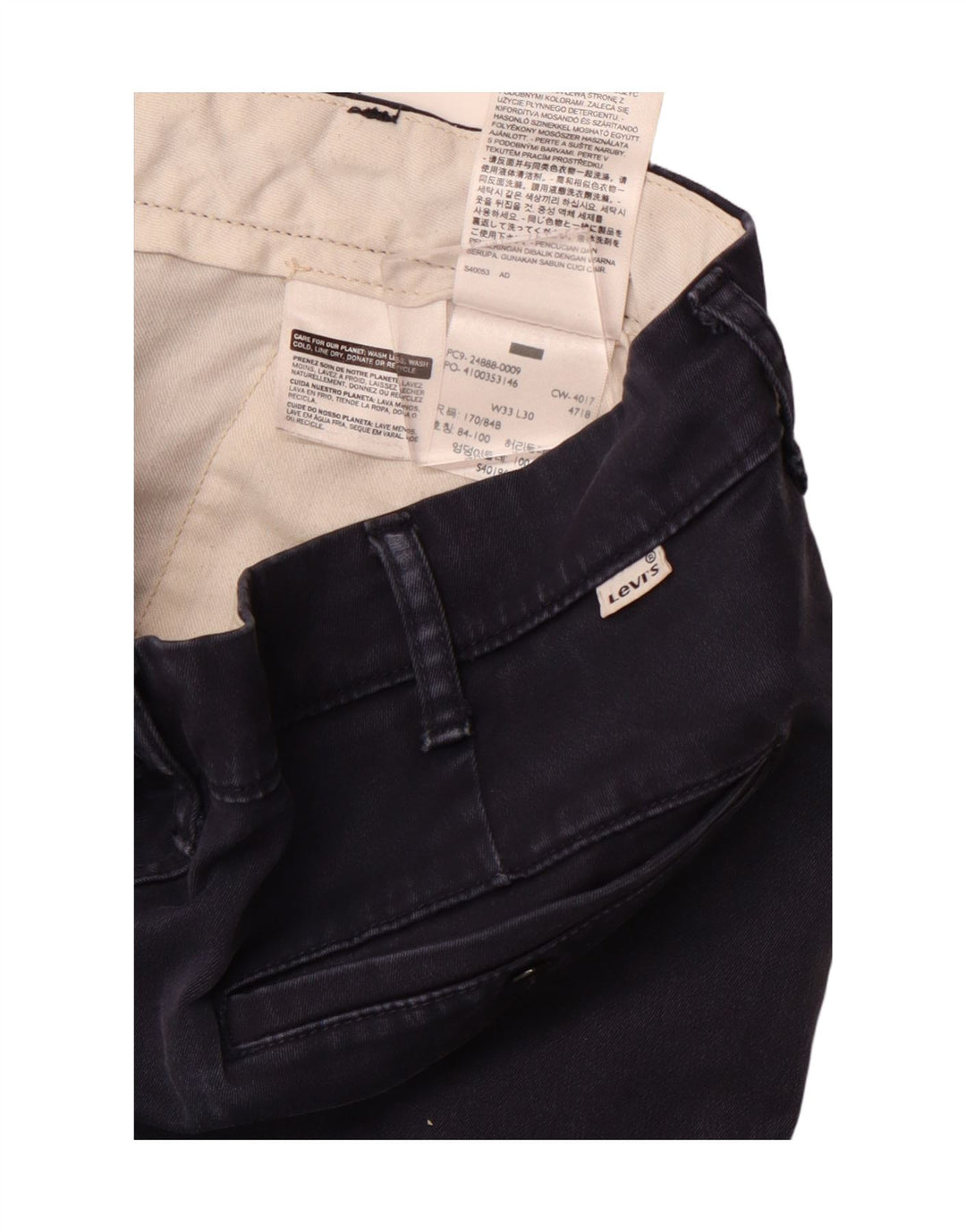 Levi's Pantalon Chino Slim Fit Homme W33 L30 Bleu Marine Coton