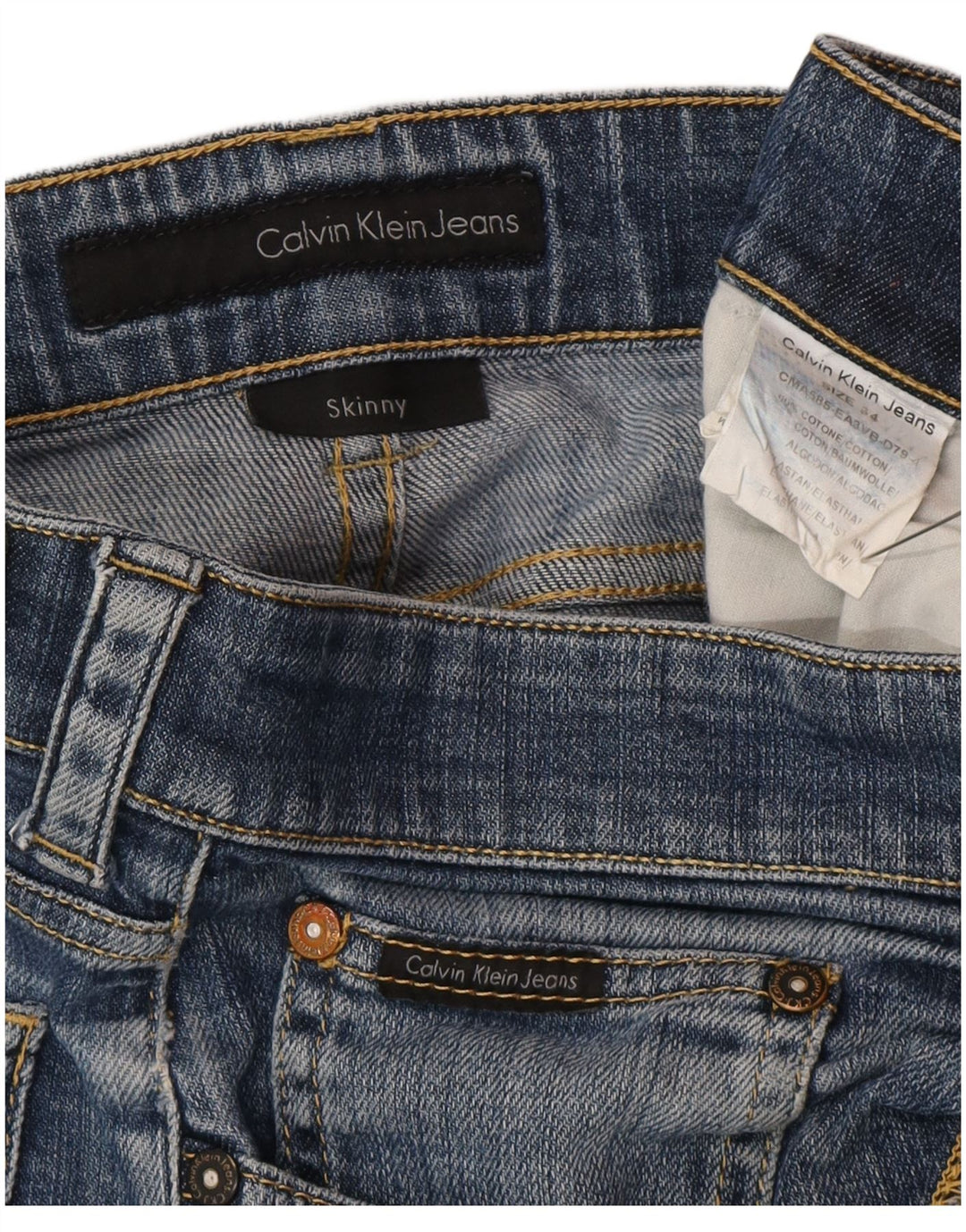 Calvin Klein Jean skinny homme W34 L34 bleu coton