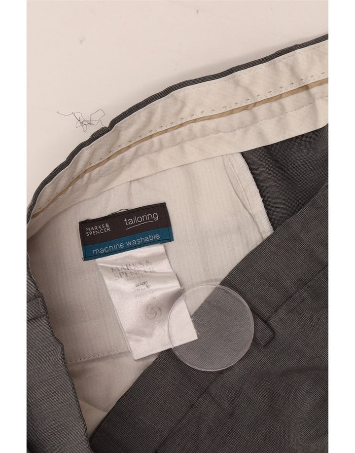 Marks & Spencer Pantalon de costume droit coupe ajustée pour homme W40 L29 Gris