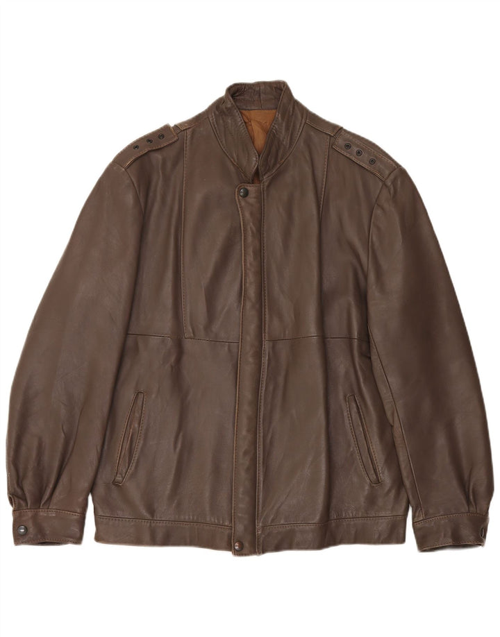 veste en cuir militaire vintage pour hommes IT 52 XL Marron