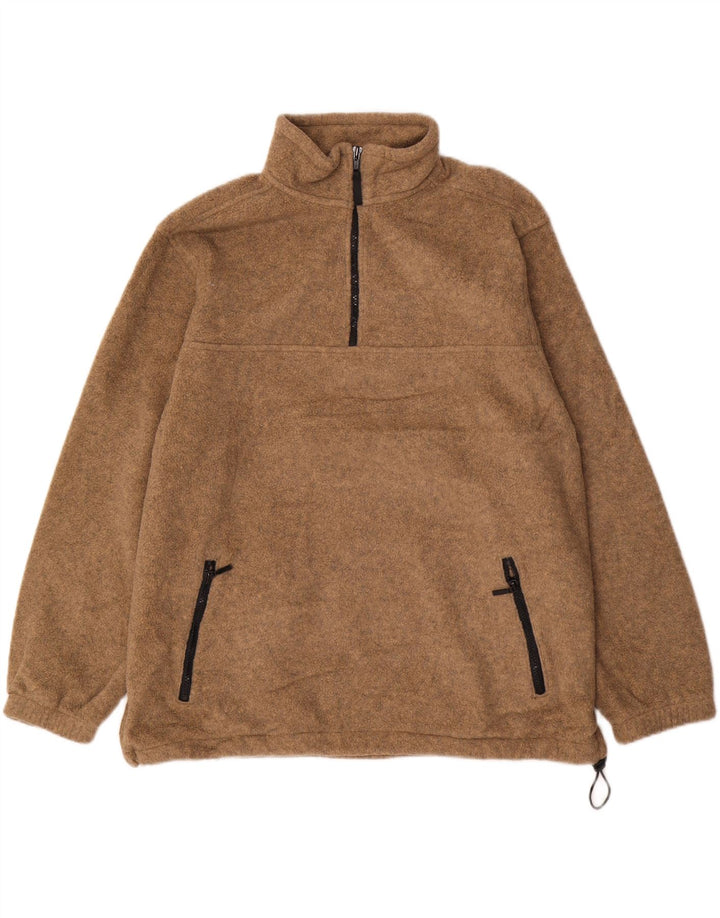 EDDIE BAUER Pull Polaire Col Zippé Homme XL Marron Polyester