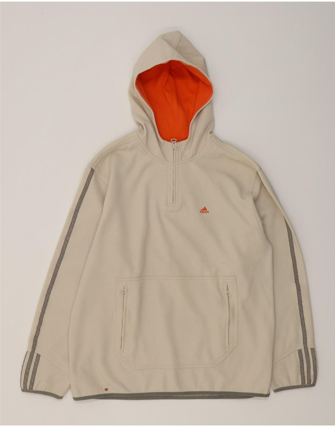 Adidas Pull à capuche zippé pour homme en polyester blanc moyen