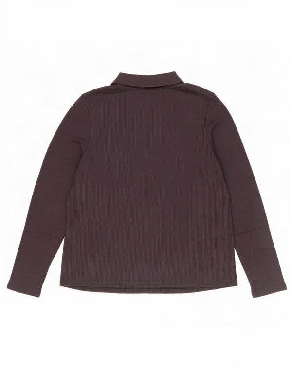 Marks & Spencer Polo à manches longues pour femme UK 18 XL Violet Polyester