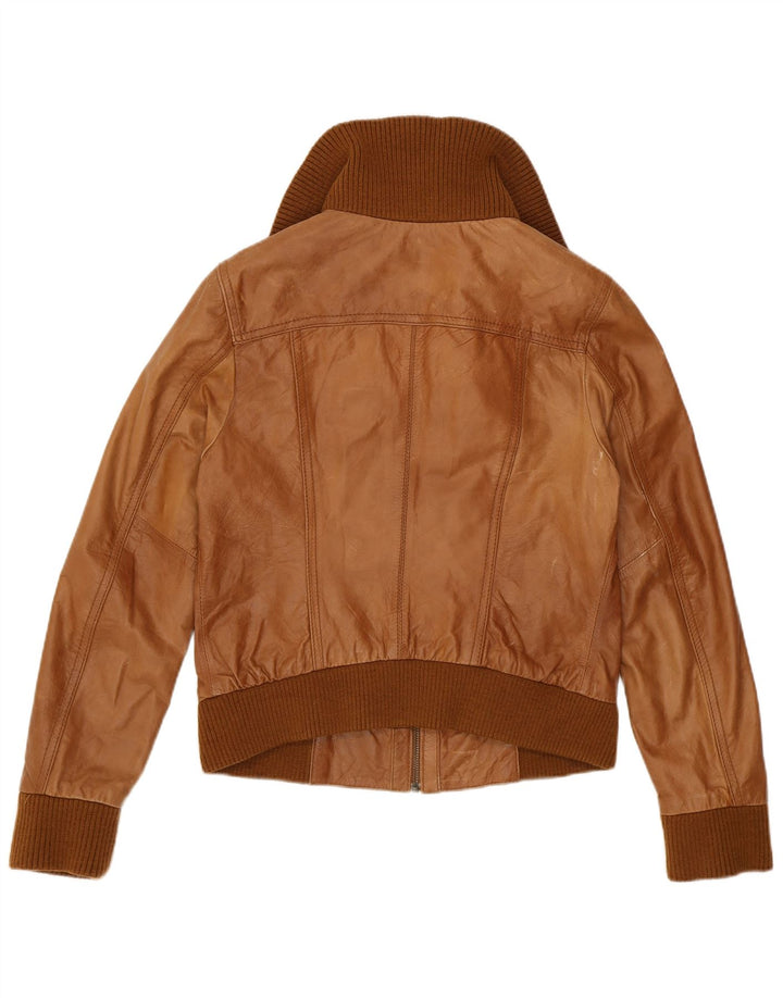 Pimkie Veste en cuir bomber pour femme UK 12 Marron moyen