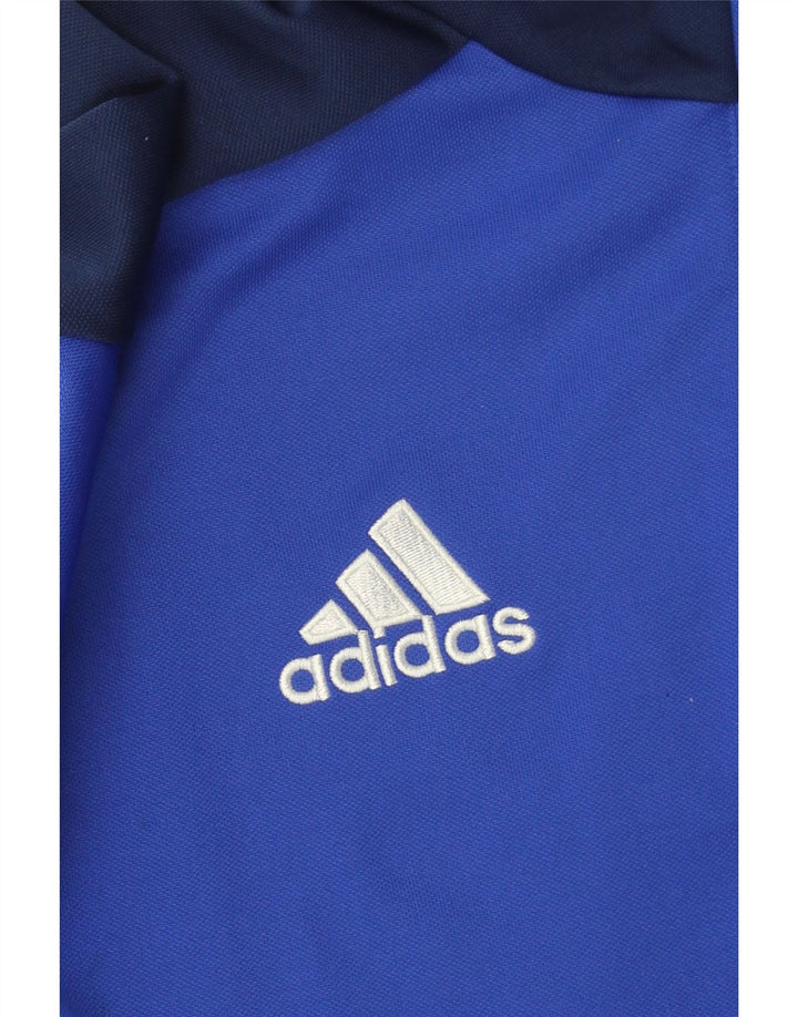 Adidas Haut de survêtement à col zippé graphique pour hommes, grand color block bleu