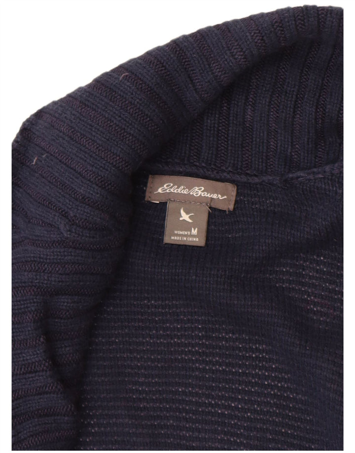 Eddie Bauer Pull cardigan ouvert pour femme UK 12 Rayonne bleu marine moyen