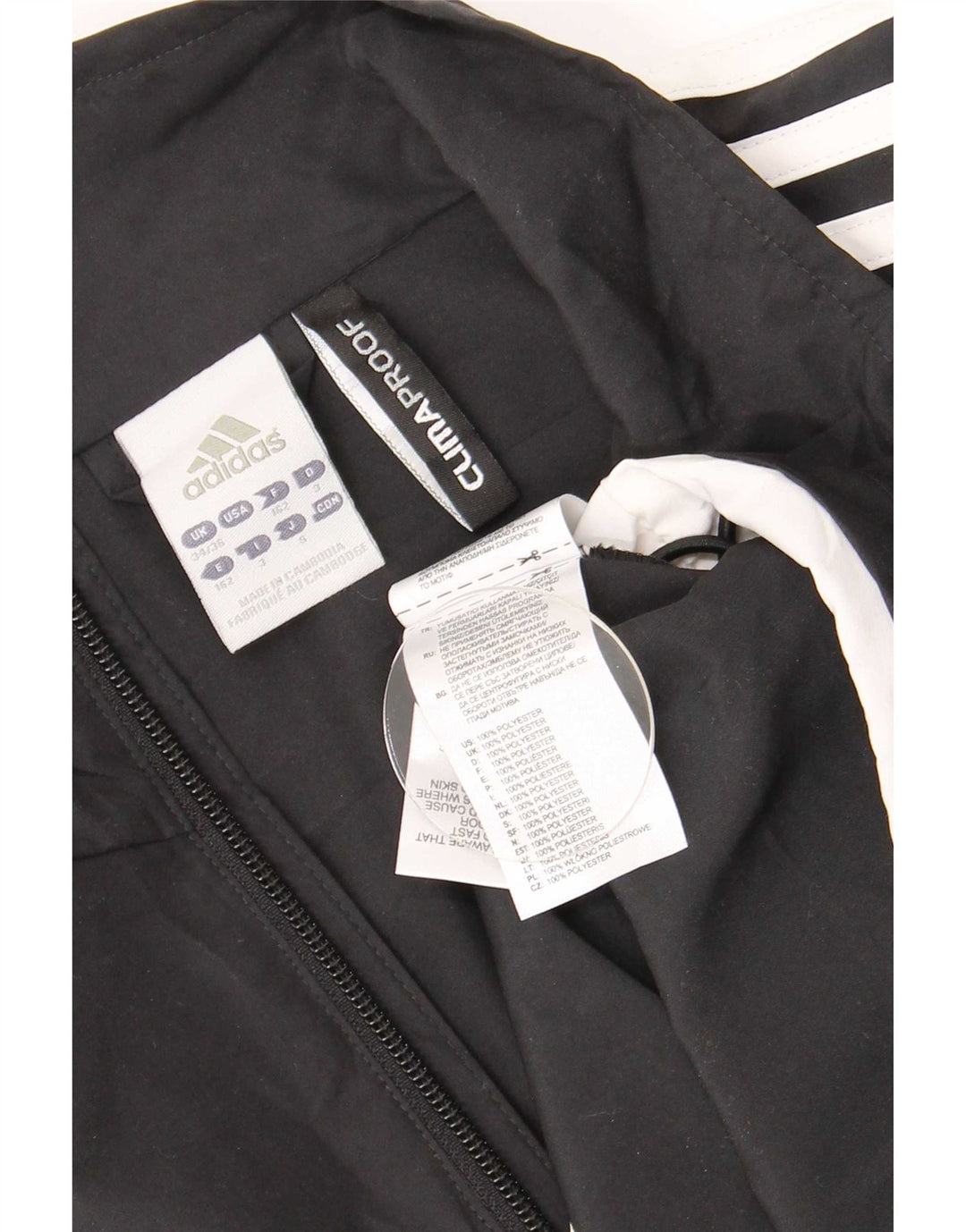 Adidas Hommes Clima Proof Pull Survêtement Top UK 34/36 Petit Noir