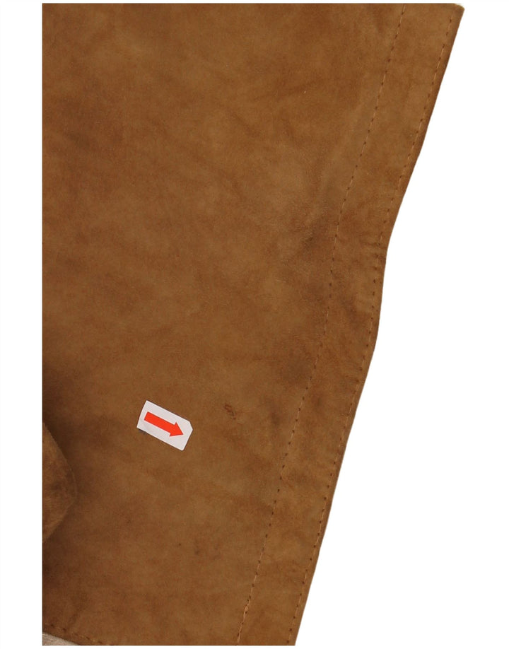 vintage Femme 4 Boutons Blazer En Daim Veste UK 16 Grand Marron