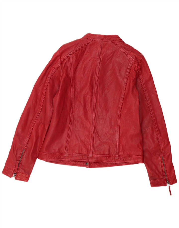 veste en cuir femme vintage IT 42 Cuir rouge moyen