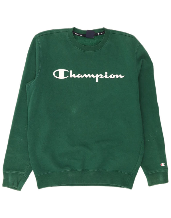 Champion Sweat-Shirt Graphique Homme Vert Moyen Coton