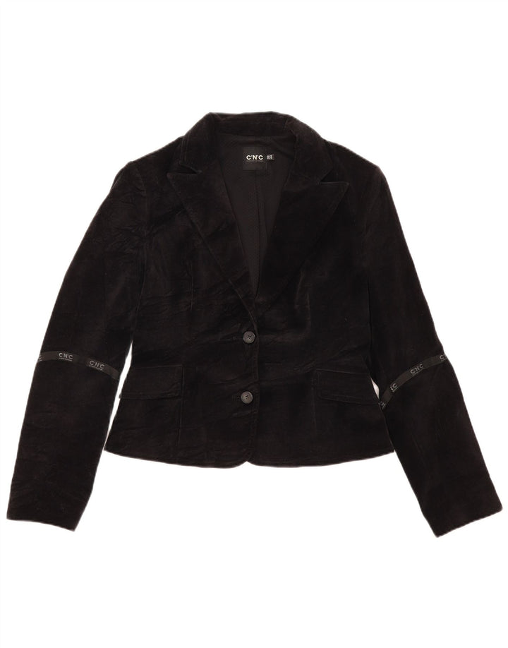 CNC Costume National Veste blazer 2 boutons pour femme IT 44 Noir moyen
