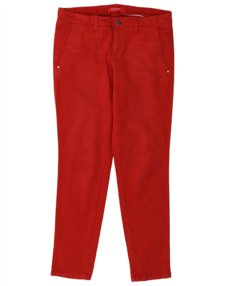 Guess Pantalon Chino Slim Femme W32 L29 Rouge