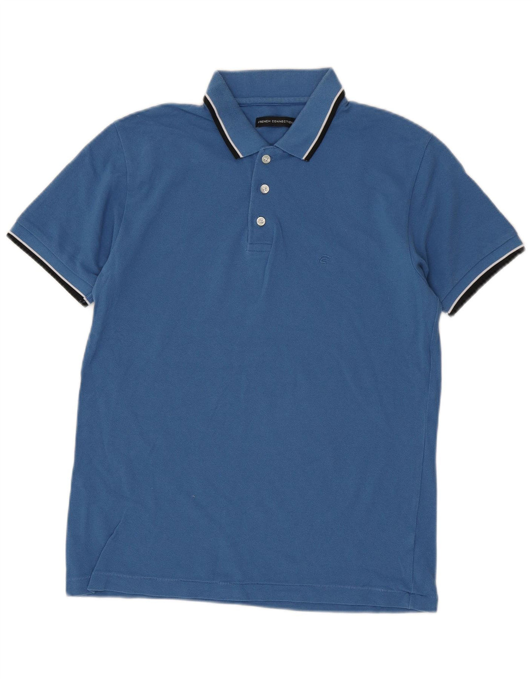 French Connection Polo Homme Bleu Moyen Rayé Coton