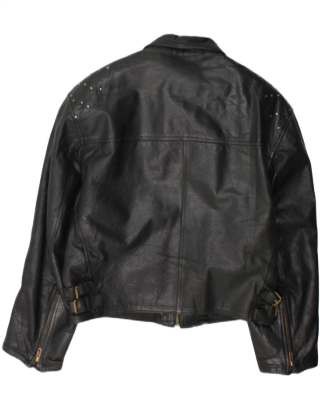 veste de course en cuir femme vintage UK 18 XL cuir noir