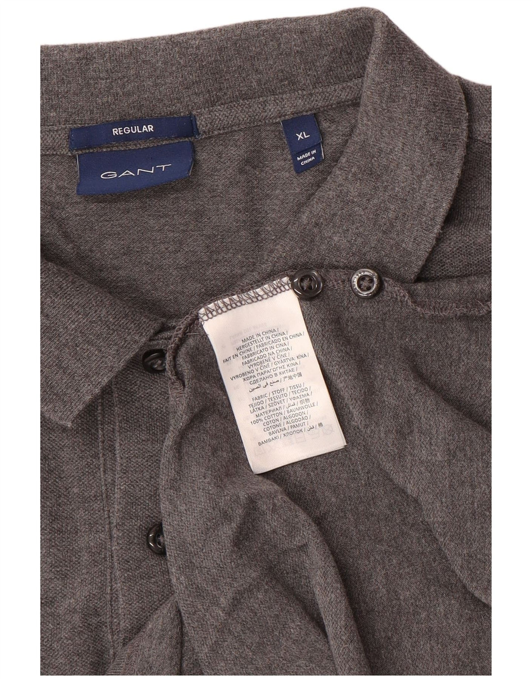 Gant Polo Regular Fit XL Gris Coton Homme