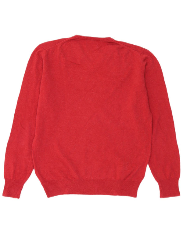Massimo Dutti Pull Col V Homme Laine Rouge Moyen