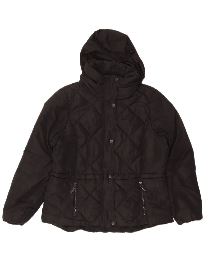 Marks & Spencer Veste matelassée à capuche pour femme UK 14 Medium Noir Polyester