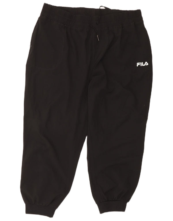 Fila Pantalon de survêtement court pour femme UK 18 XL Noir Polyester