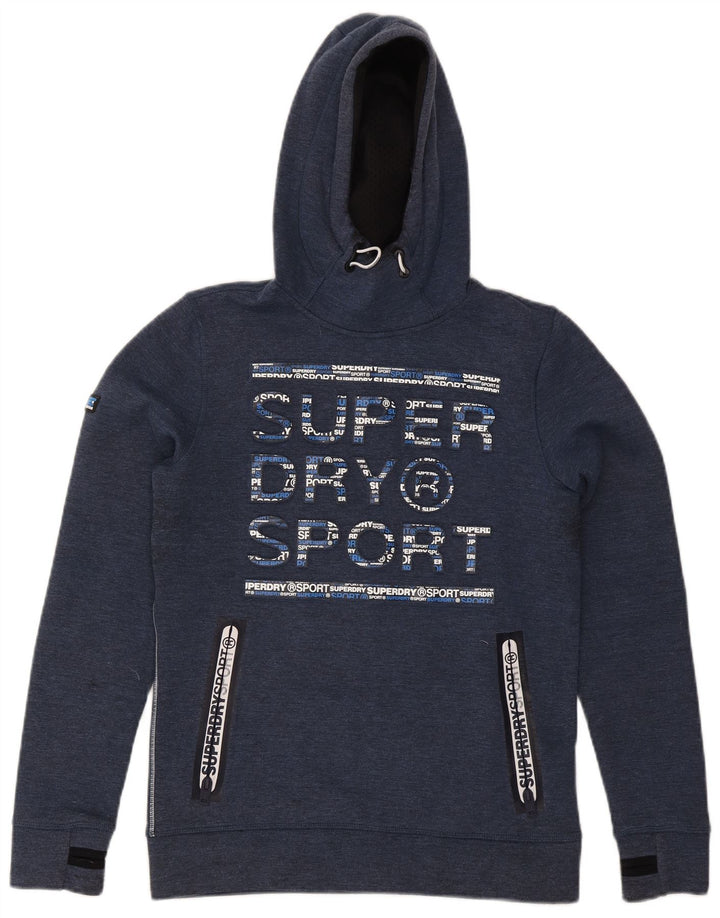 Superdry Pull à capuche graphique pour homme Petit bleu marine Polyester
