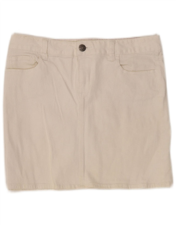 J. Crew Jupe en jean pour femme US 6 Medium W32 Coton blanc cassé