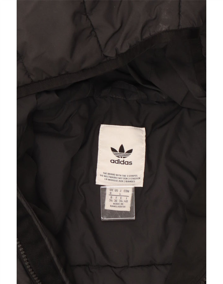 ADIDAS Veste rembourrée à capuche pour femme UK 8 Small Noir Polyester