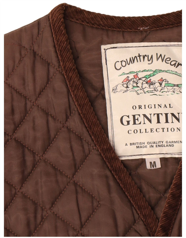 Gilet matelassé homme vintage UK 38 Polyester marron moyen