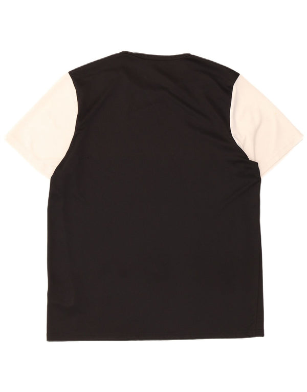 Adidas T-shirt à manches courtes pour hommes, grand, noir, color block, polyester