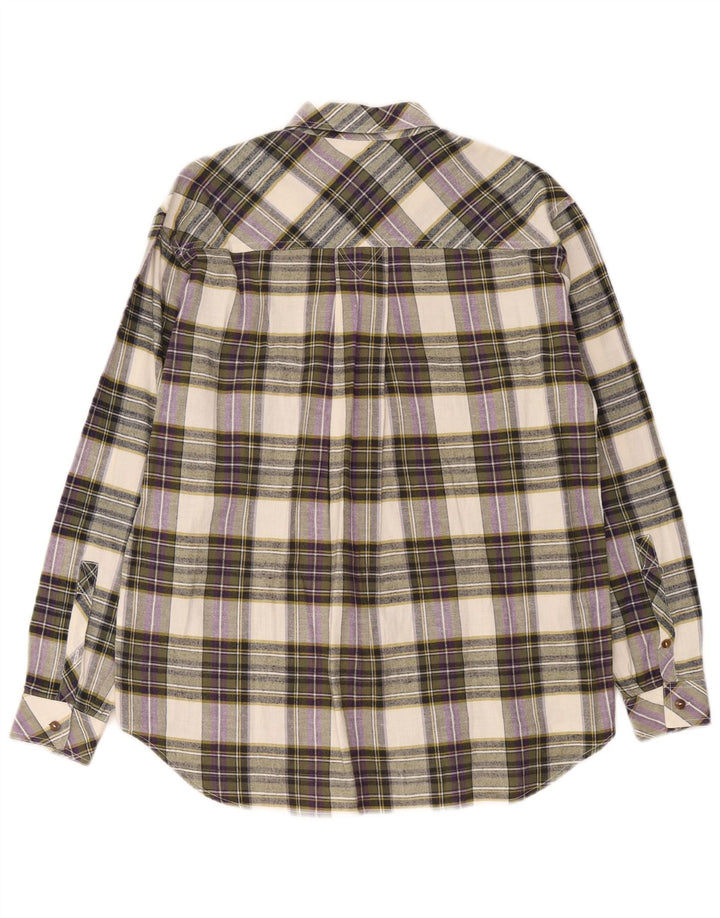 vintage Chemise en flanelle pour hommes Petit coton à carreaux multicolore