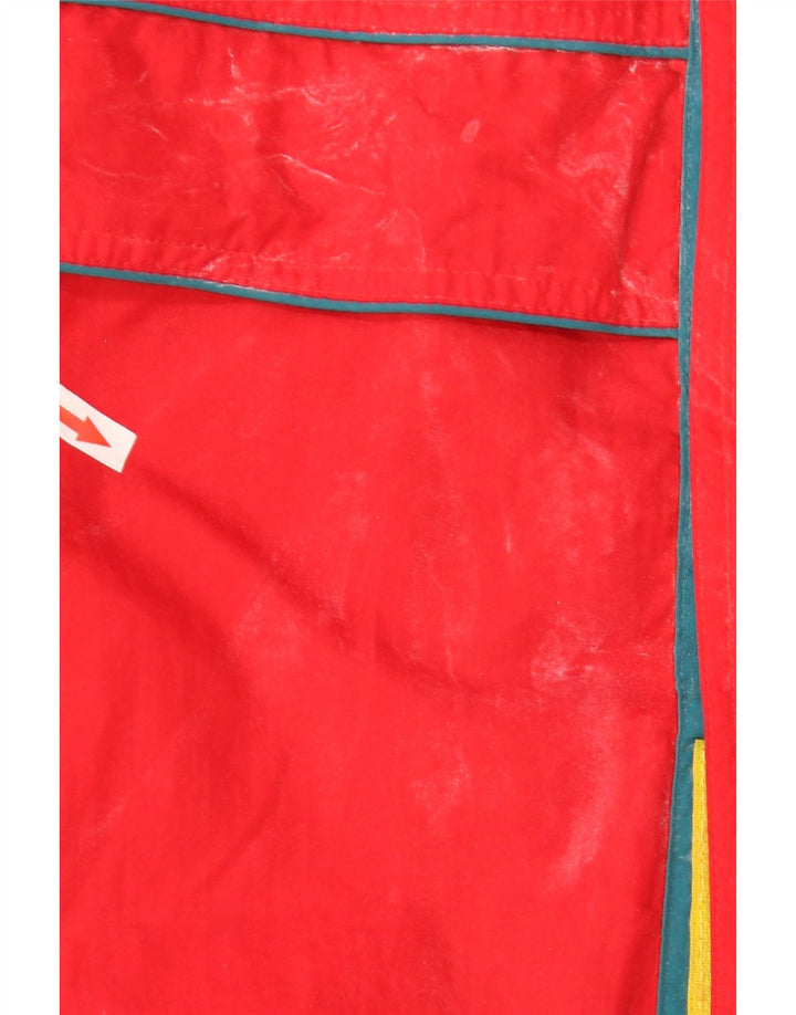 veste de ski à capuche homme vintage UK 42 XL Rouge Colourblock Polyester