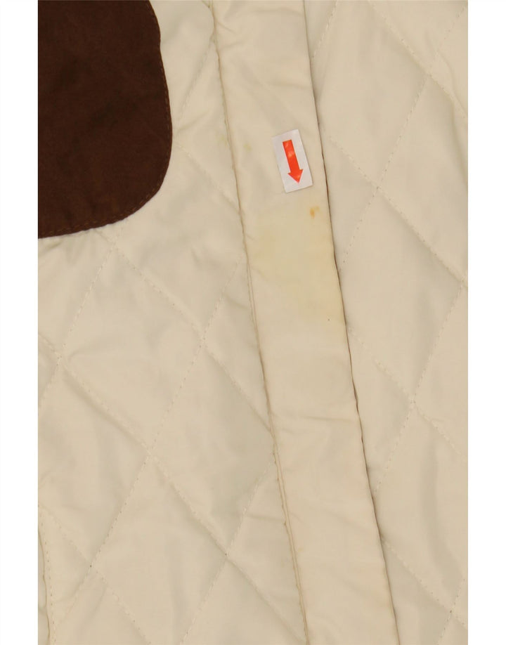 Zara Gilet matelassé pour femme UK 12 Medium Off White Colourblock Polyester