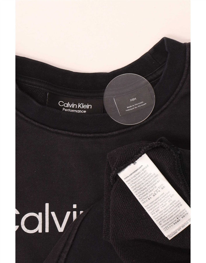 Calvin Klein Sweat-shirt court graphique pour femme UK 14 Bleu marine moyen