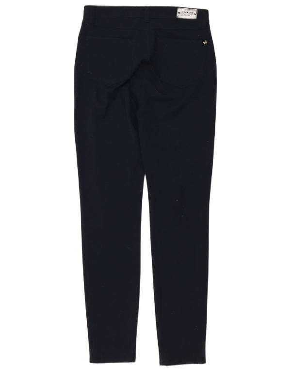 Max Mara Pantalon Chino Slim Femme UK 6 XS W26 L30 Bleu Marine Polyester