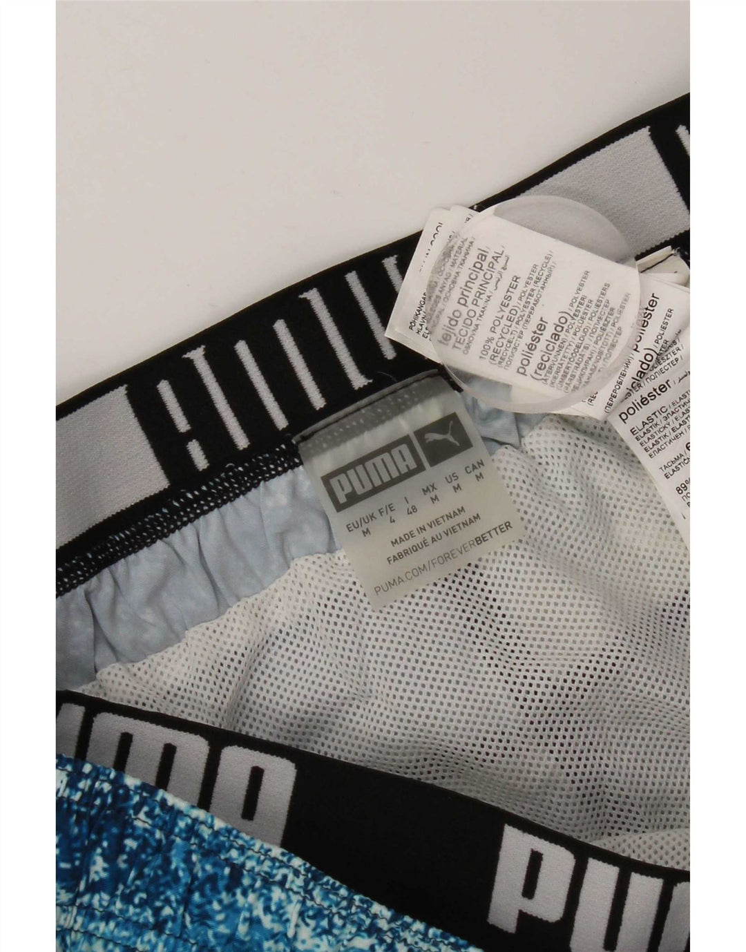 Puma Short de Bain Homme Bleu Moyen Tie Dye Polyester