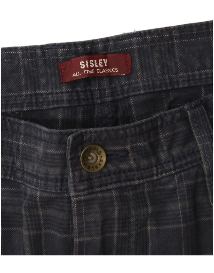 Sisley Pantalon Cargo Droit W34 L33 Bleu Marine à Carreaux Homme