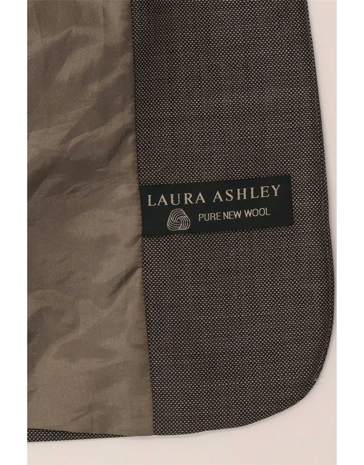 Laura Ashley Veste Blazer 1 Bouton pour Femme UK 8 Petite Laine Grise