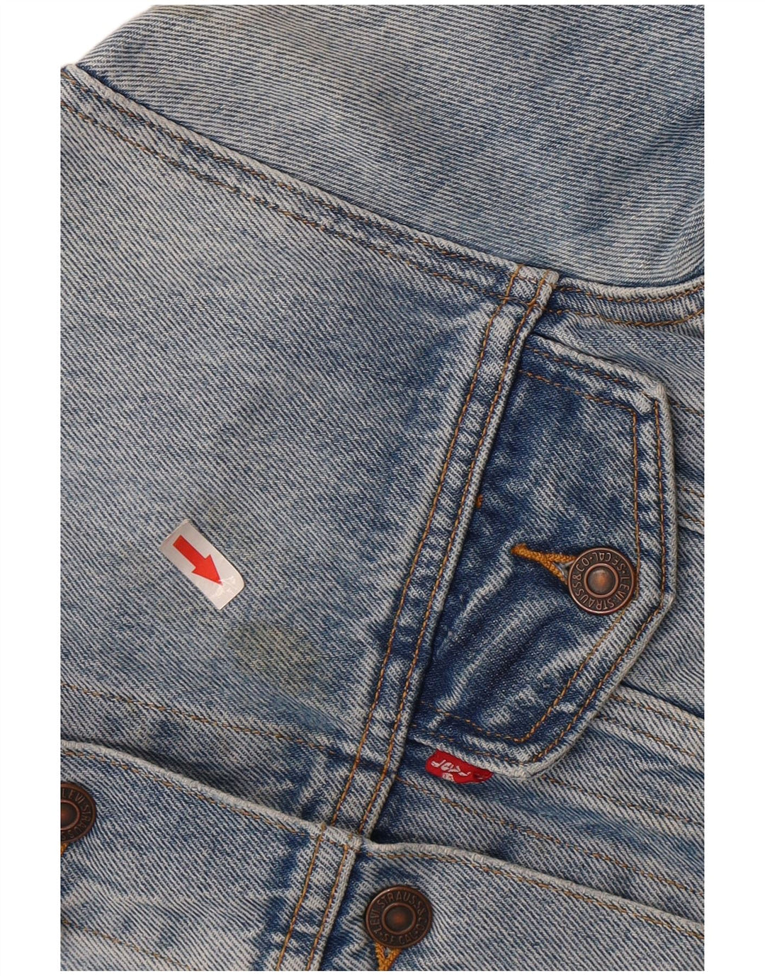 LEVI'S Veste en Jean Femme UK 10 Petit Bleu Coton