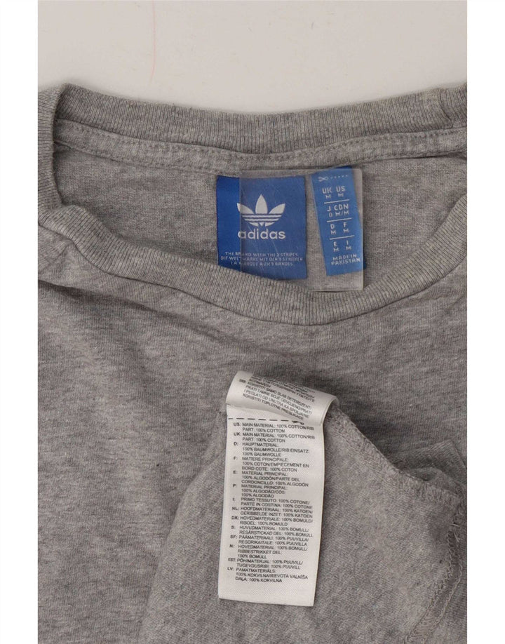 Adidas Haut à manches longues pour homme en coton moucheté gris moyen