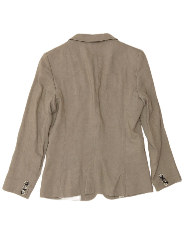 Massimo Dutti Veste Blazer 1 Bouton Femme EU 38 Petit Lin Beige