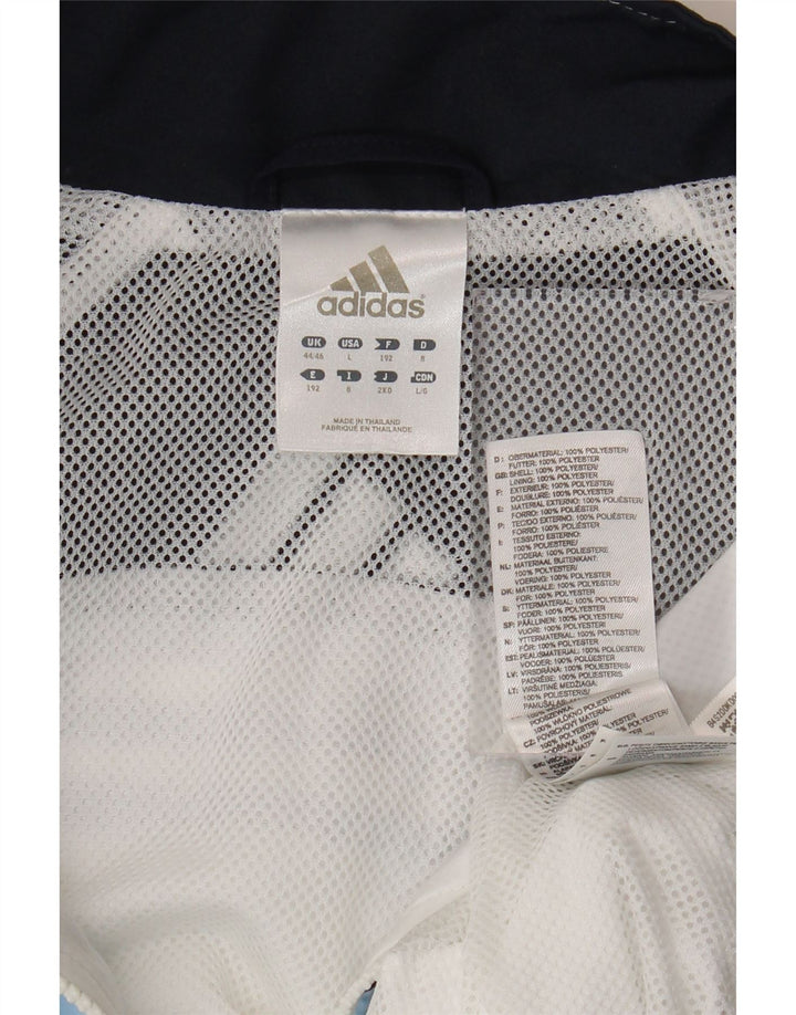 Adidas Veste de survêtement pour homme UK 44/46 Large Blanc Colorblock Polyester