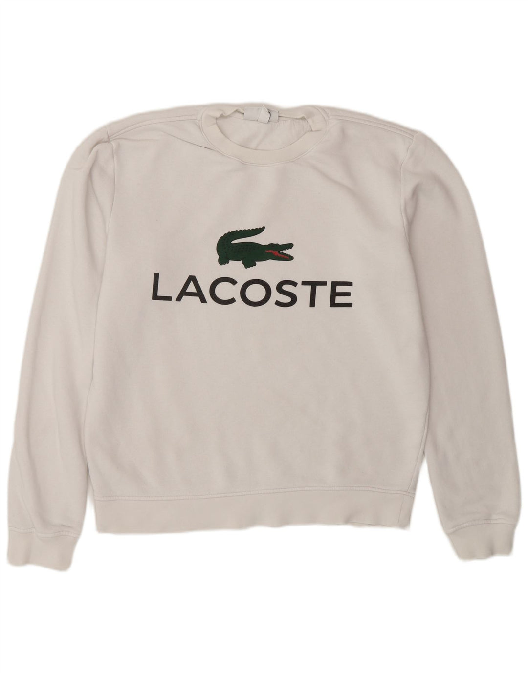 Lacoste Mens Graphic Sweatshirt Jumper Taille 3 Petit Coton Blanc