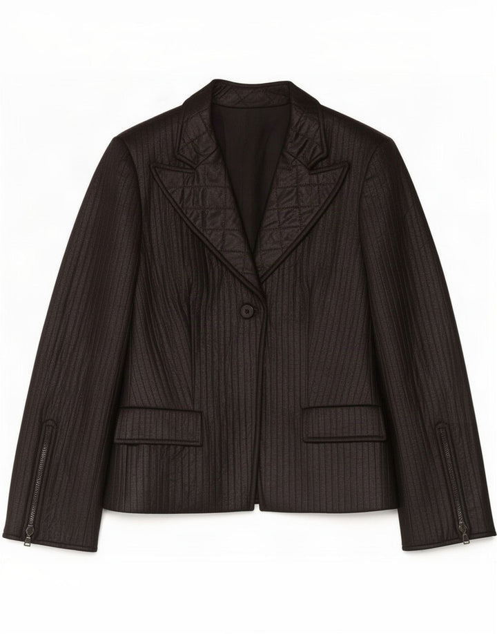 Vintage Blazer 1 bouton pour femme IT 48 XL Noir Polyester