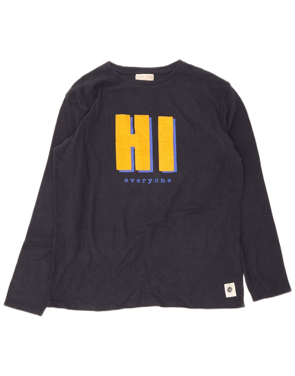 Zara Garçon Graphic Top Manches Longues 13-14 ans Bleu Marine