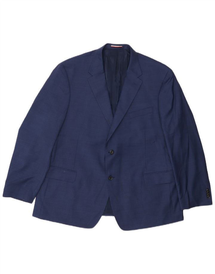 TOMMY HILFIGER Veste Blazer 2 Boutons Homme IT 50 Large Bleu Marine Laine