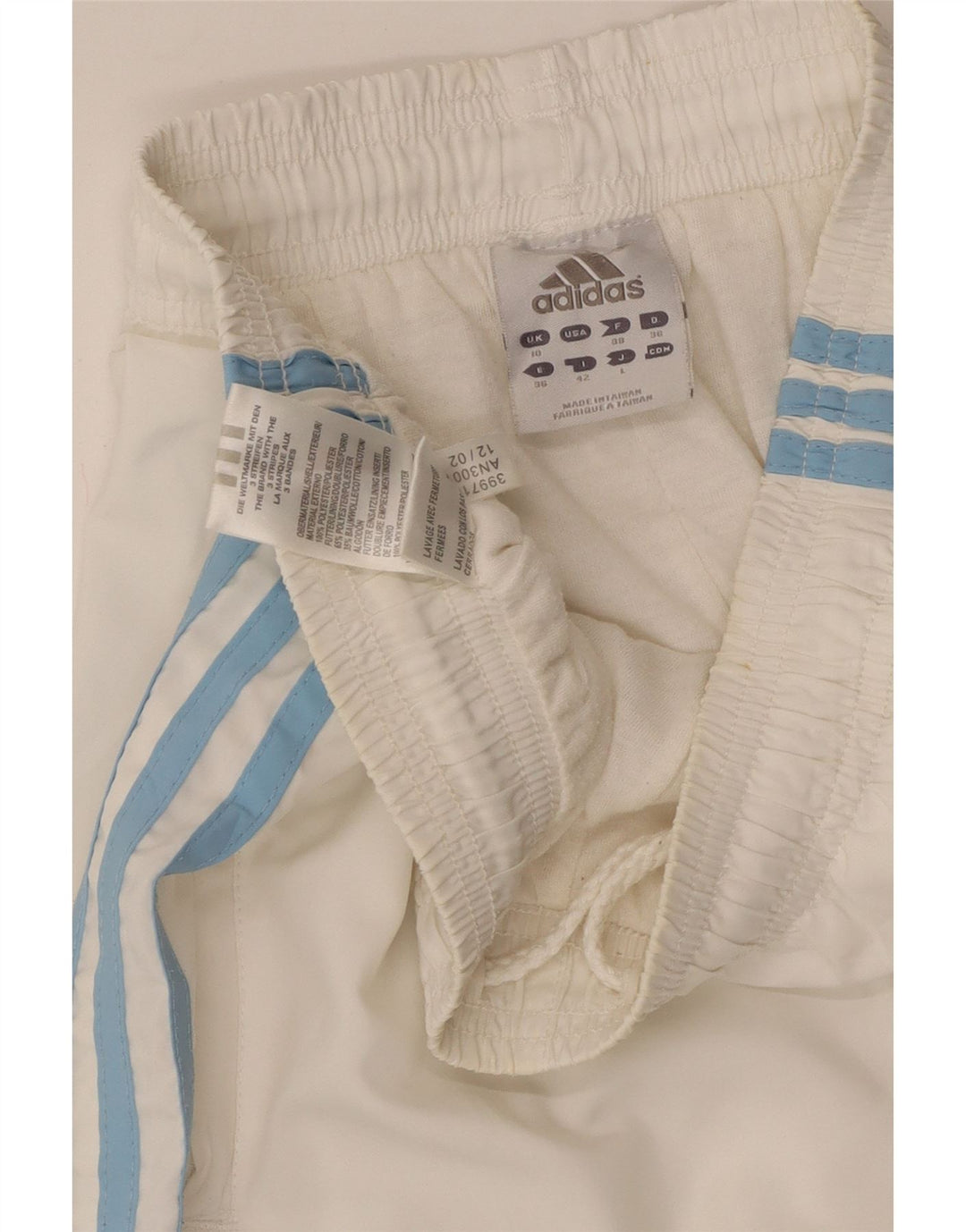 ADIDAS Pantalon de survêtement pour femme Joggers UK 10 Small Blanc Polyester