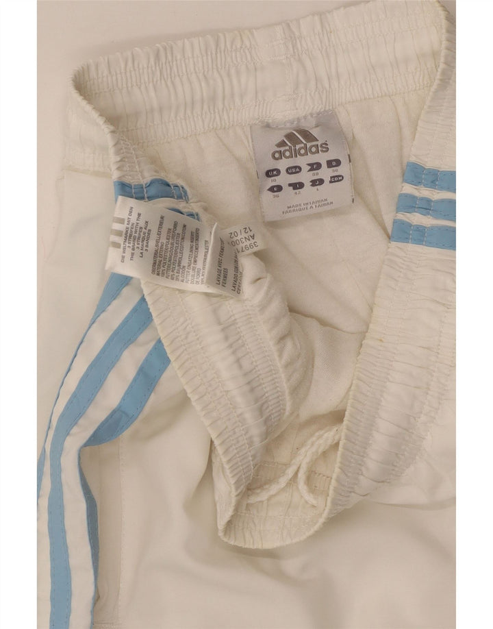 ADIDAS Pantalon de survêtement pour femme Joggers UK 10 Small Blanc Polyester