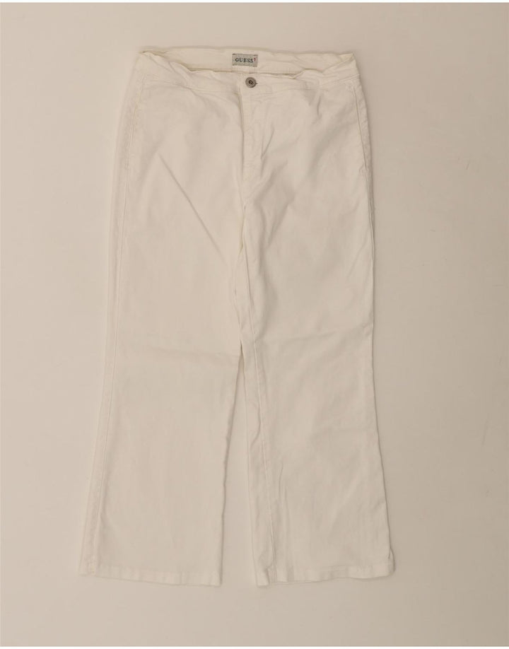 GUESS Pantalon court droit femme W29 L23 coton blanc cassé